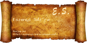 Eszenyi Sára névjegykártya